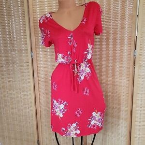 No Boundaries Floral Red Dress